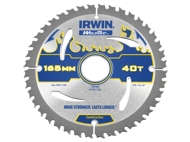 Weldtec Circular Saw Blade 165 x 30mm x 40T ATB