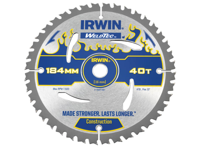 Weldtec Circular Saw Blade 184 x 16mm x 40T ATB