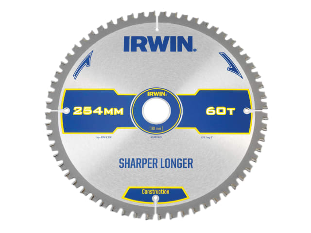 Construction Mitre Circular Saw Blade 254 x 30mm x 60T ATB/Neg