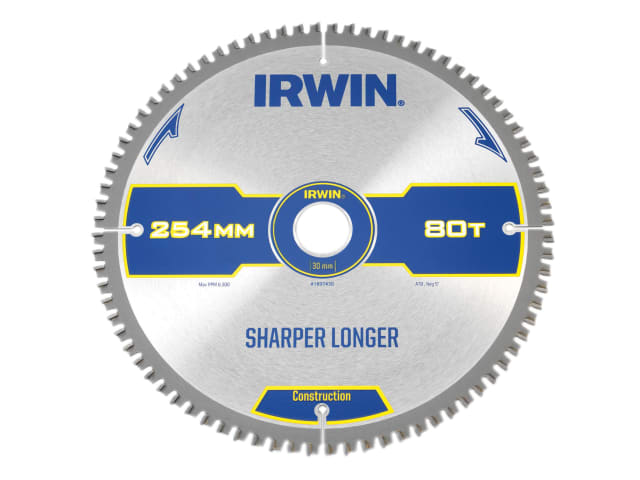 Construction Mitre Circular Saw Blade 254 x 30mm x 80T ATB/Neg