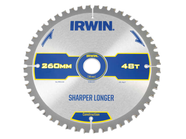 Construction Mitre Circular Saw Blade 260 x 30mm x 48T ATB/Neg