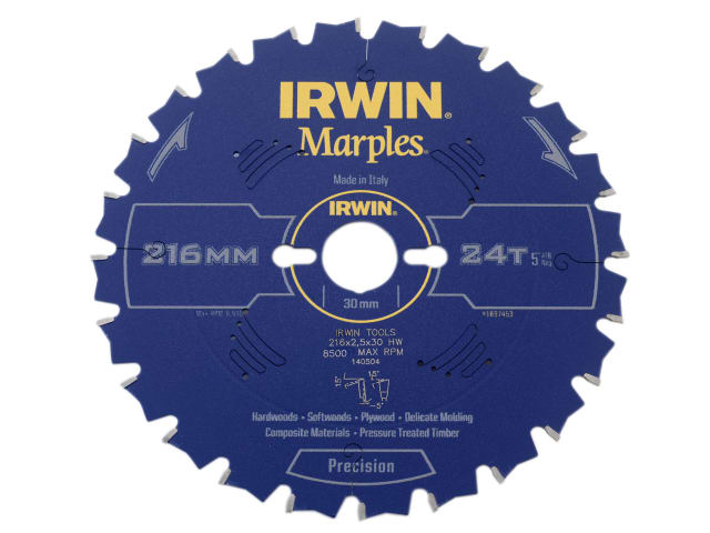 Marples Mitre Circular Saw Blade 216 x 30mm x 24T ATB/Neg