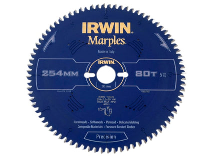 Marples Mitre Circular Saw Blade 254 x 30mm x 80T HI-ATB/Neg