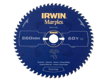 Marples Mitre Circular Saw Blade 260 x 30mm x 60T ATB/Neg