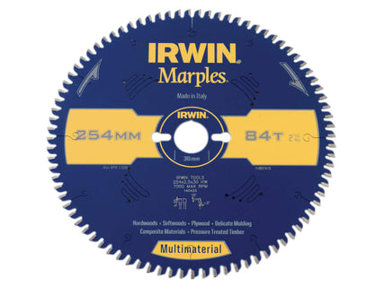 Marples Multimaterial Circular Saw Blade 254 x 30mm x 84T TCG/Neg