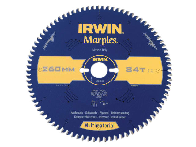 Marples Multimaterial Circular Saw Blade 260 x 30mm x 84T TCG/Neg