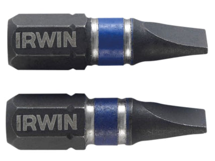 Impact Screwdriver Bits Slotted 5.5 x 25mm (Pack 2)