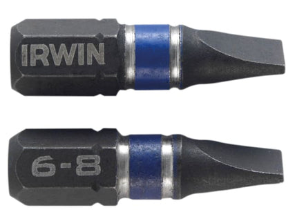 Impact Screwdriver Bits Slotted 6.5 x 25mm (Pack 2)