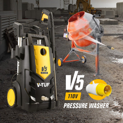 V-TUF V5 110v Tough DIY Electric Pressure Washer - 2200psi, 150Bar, 6L/min